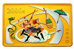 2003中國古典文學名著——《西遊記》彩色金銀紀念幣（第1組）5盎司長方形彩色金質紀念幣